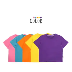 Girls Korean short sleeve T-shirt custom printing can sell T-shirts for children cotton girls blank T-shirt