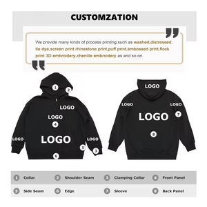 Sweat-shirt à capuche décontracté pour homme de qualité supérieure, coupe ample, manches longues, imprimé d'hiver, streetwear, avec logo personnalisé, design personnalisable - Product Image 6
