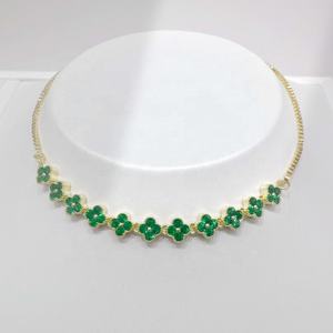 Precio de fábrica: Pulseras de plata 925 con eslabones cubanos para mujer, brazaletes de lujo al por mayor con circonita verde y esmeralda gruesa. - Product Image 3