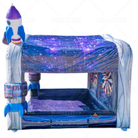 Jeu de lancer de fléchettes de fusée spatiale personnalisable Commercial jeux gonflables de jeu de fléchettes spatiales à Double voie