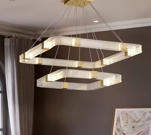 Zeal Lighting Hotel Metal acrylic Chandelier Kitchen dining room Gold Luxury Nordic Hanging Pendant <b>Light</b> - Product Image 3