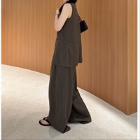 Nouvelle Collection Été 2026 – Ensemble Décontracté et Élégant : Gilet Sans Manches Col Rond Polyvalent et Pantalon Long Fluide Patchwork