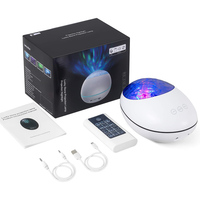 Projecteur de lumière nocturne LED moderne Star Galaxy avec télécommande, lecteur de musique à bruit blanc, minuterie, design à changement de couleur, vague océanique