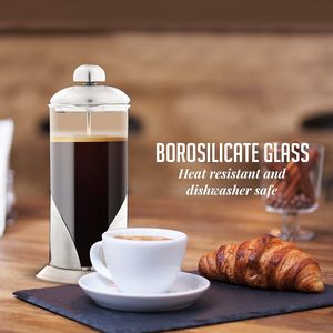 เครื่องชงกาแฟเฟรนช์เพรสแบบแก้วบอโรซิลิเกตพร้อมก้านกดสแตนเลส - Product Image 2