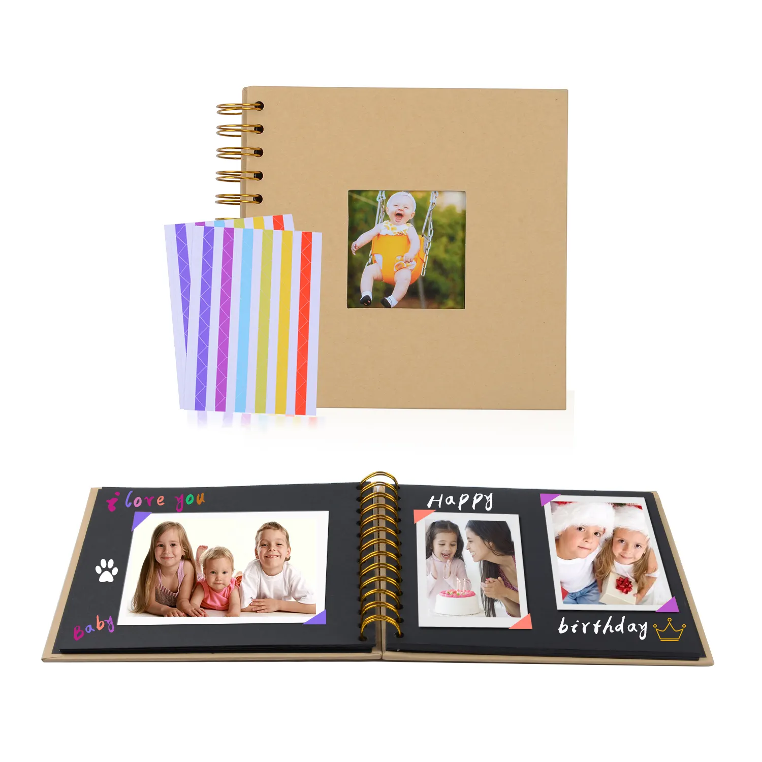 Wholesale 8X12 inch Windowed Retro Special Paper DIY Manual Photo Album Scrapbook