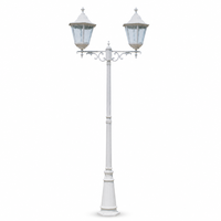 Lampadaire de jardin européen à double tête blanc, luminaire décoratif extérieur pour villa, allée, parc, projets de paysagisme
