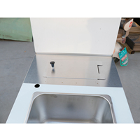 Évier portable en acier inoxydable à cuve unique avec robinet, réservoir d'eau chaude, lavabo extérieur pour le lavage des mains