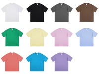 T-shirt en vrac à col rond 280g en coton T-shirt uni à la mode Chemise à manches courtes à col rond T-shirts surdimensionnés de haute qualité pour hommes