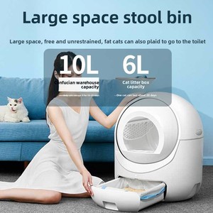 Caja <span class=keywords><strong>de</strong></span> <span class=keywords><strong>arena</strong></span> <span class=keywords><strong>para</strong></span> <span class=keywords><strong>gatos</strong></span>, Cajón Grande completamente cerrado, inodoro inteligente, pedal antisalpicaduras automático, desodorante, <span class=keywords><strong>arena</strong></span>, plástico PP - Product Image 2