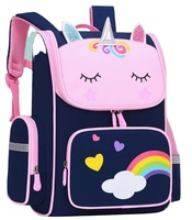 Sac à dos licorne bleu rose personnalisé pour enfants, sac d'école tendance pour filles adolescentes, sac à dos de dessin animé pour garçons et filles