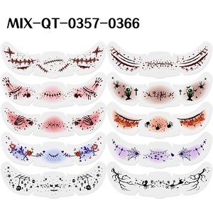 10 Fogli di Adesivi Temporanei per il Viso, Patch Luminose a Tema Zucca e Ragnatela, Tatuaggi Viso Fluorescenti - Product Image 4