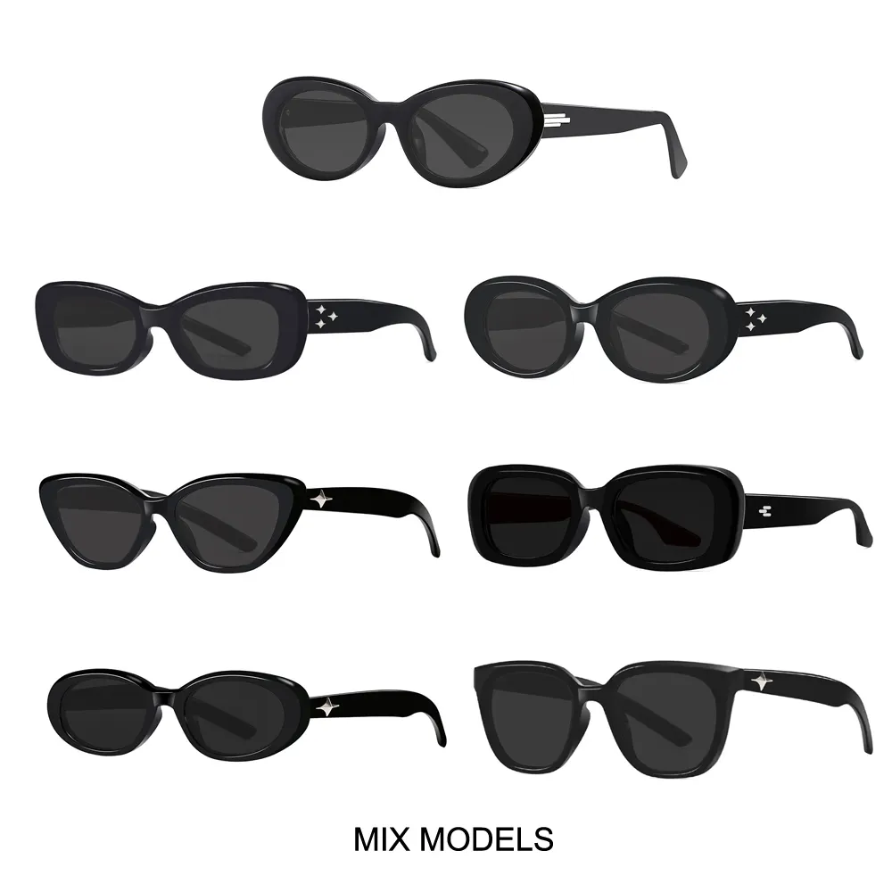 Sunway Eyewear Factory Custom Wholesale Vintage Sun Glasses Mix Models Oval Square Sunglasses Women