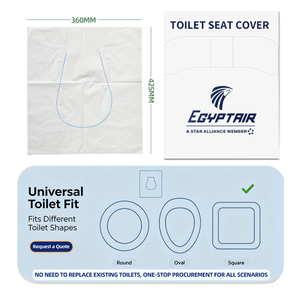Protège-sièges <span class=keywords><strong>de</strong></span> toilettes jetables sur mesure en papier pour <span class=keywords><strong>l</strong></span>'industrie, protège-sièges sanitaires jetables en papier pour les vols aériens et les trains - Product Image 4