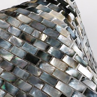 Perle Noire Mini Brique Forme Carrée Coquillage Mosaïque Brique Dosseret Mosaïque Incrustation Feuille Coquille Mosaïque Carreaux Muraux