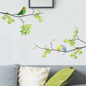 Autocollants muraux en forme de branche d'arbre et d'oiseau XM309, 20x70cm, en PVC imperméable, décoration de maison pour salon, fond de canapé - Product Image 1