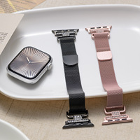 Bracelet de montre en acier inoxydable pour Apple IWatch S10, boucle milanaise, fermeture magnétique en métal, bracelet pour femmes serti de diamants
