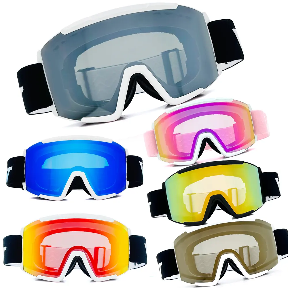 Lunettes de ski de snowboard OTG Anti-buée 100% Protection UV sur les lunettes Fit casques vente en gros lunettes de sport de neige pour hommes femmes