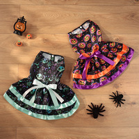 Costume d'Halloween pour chien, tenue citrouille et crâne, vêtements de fête pour animaux de compagnie, robe de fête pour chiens et chats
