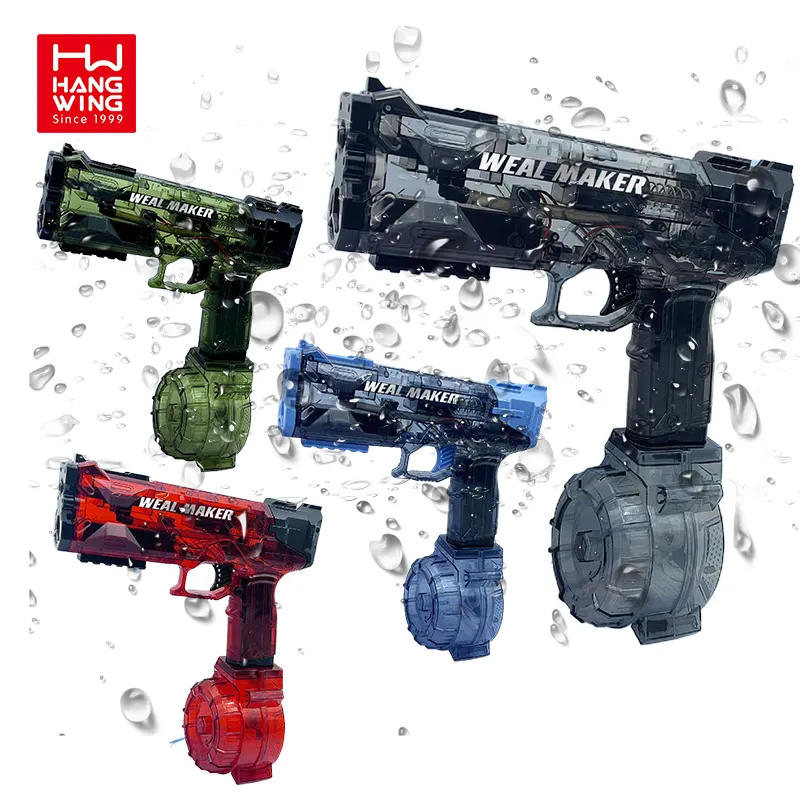 HW boys electric continuous high-speed water gun high-capacity water storage tank Glock pistol kids summer shooting toys games