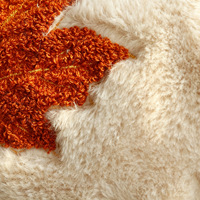 Housses de coussin décoratives carrées brodées 30x50cm 45x45cm, motif citrouille d'automne, en fausse fourrure douce et pelucheuse, couleur beige, pour l'automne