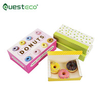 Boîte de présentation de beignets recyclable personnalisable Stratification brillante UV Avantage pour l'impression de logo pour la boulangerie Mochi Snacks Industrie alimentaire