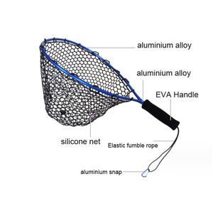 Filet de pêche en alliage d'aluminium cadre Gel de silice filet EVA poignée main pêche à la mouche épuisette - Product Image 3