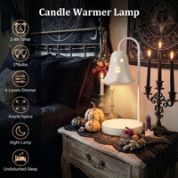 Compatible avec les bougies de 5,5 pouces, base antidérapante, lampe chauffe-bougie en céramique Ghost pour une utilisation en saison hivernale.