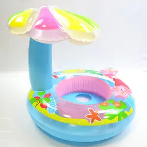 Água crianças brinquedos de verão inflável bebê natação anéis flutuantes assento divertido barcos com guarda-sol
