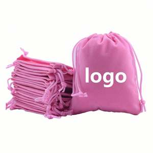 Hot Exquisite Travel Storage Christmas <b>Wedding</b> Party <b>Gifts</b> Jewelry Packaging Small Drawstring Pink Velvet <b>Bag</b> - Product Image 1