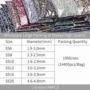 Prix d'usine OLeeya, 14400 pièces de cristaux thermocollants de qualité supérieure, vente en gros de strass, strass DIY pour vêtements - Product Image 3