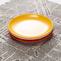 Vaisselle en mélamine colorée réutilisable pour hôtels, assiettes circulaires pour buffets de restaurants, 6 à 14 pouces