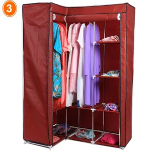 Modern Fabric Convenient Clothes Cabinet Collapsible Folding Clothes Storage Wardrobe