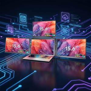 จอภาพพกพาแบบพับได้ One Cable ขนาด 15.6 นิ้ว ความละเอียด 1080P Quad IPS หน้าจอคู่ พร้อมพอร์ต USB C สำหรับต่อขยายกับแล็ปท็อป เหมาะสำหรับธุรกิจ การซื้อขายเกมส์ หุ้น และฟอเร็กซ์ - Product Image 1