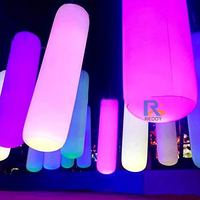 Tubes gonflables géants Oxford personnalisés Décoration de pilier avec lumières LED pour la fête