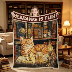 Assorted Print Cat Dragon Flannel <b>Blanket</b> Throw <b>Blanket</b> Nap <b>Blanket</b> Skin Friendly Reversible for Bedroom Living Room OEM ODM - Product Image 6