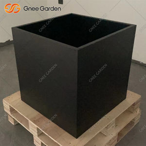 Pot de fleur en acier galvanisé noir Europe ferme traditionnelle grande jardinière intérieure/extérieure écologique pour centre commercial à domicile - Product Image 2