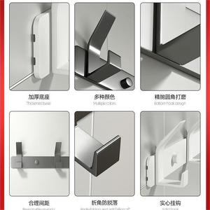 Crochets de penderie muraux gris bronze, design minimaliste en aluminium spatial, adhésif sans trace, installation sans perçage - Product Image 5