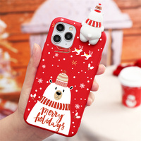 Cas de dessin animé Pour iPhone 12 13 11 Pro Mini XS Max XR X 7 8 10 6 6S Plus SE 2 TPU 3D De Noël Poupée Cerfs Téléphone Couverture Fondamentale