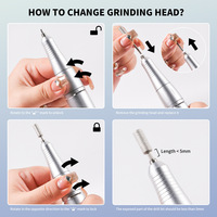Perceuse à ongles électrique V10 45000 tr/min avec moteur sans balais à grande vitesse batterie réglable matière plastique-Nouveau