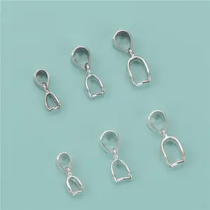 Kẹp Khóa Hạt Dưa Bằng Bạc Sterling 925 Đầu Nối Kẹp Cố Định Để Tự Làm Mặt Dây Chuyền