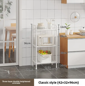 Mehrstöckiges Küchen- und Badezimmer-Aufbewahrungsregal mit Robustem Stahlrahmen Haushalts-Mikrowellenhalter - Product Image 6