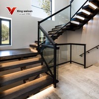 Escalier droit intérieur pour villa, grenier, double niveau, style loft moderne simple, fabricant sur mesure