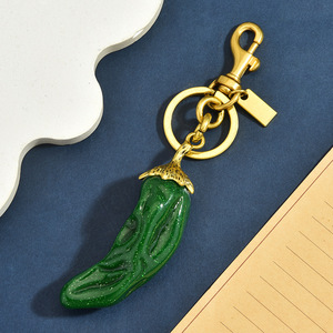 Chili Pepper Shape Zinc Alloy Keychain Carabiner Fashion Trend Souvenir <b>Bag</b> <b>Charm</b> for Women and Men - Product Image 5
