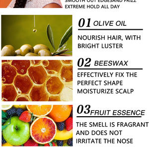 Cera para Peinar el Cabello de Fijación Fuerte para Hombres, <span class=keywords><strong>Gel</strong></span> de Alta Calidad para Control de Bordes, Cera para Peinar el Cabello Masculino de Fijación Fuerte - Product Image 4