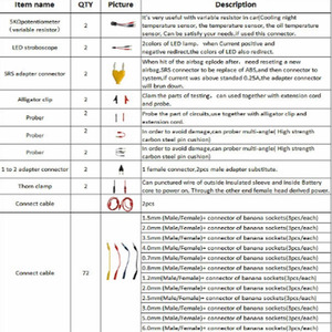 Wiring Circuit Checking <strong>Tool</strong> MST-08 Car Circuit <strong>Test</strong> Power Probe Wiring Cable Accessories <strong>Kit</strong> MT08 SRS Connector Alligator Clip - Product Image 6