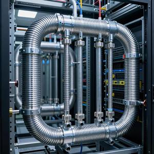 Soffietto metallico in acciaio inossidabile 321 resistente al fuoco DN100 con connettore rapido Tri-Clamp - Certificato ISO 10380 per raffreddamento rack server - Product Image 5