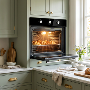 <span class=keywords><strong>Horno</strong></span> empotrado de <span class=keywords><strong>gas</strong></span> y eléctrico de 60 cm con superficie de cocción de esmalte de fácil limpieza, 71L, encendido automático único, puerta doble de vidrio templado - Product Image 5
