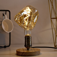Ampoule LED E27 en forme de lampe en pierre créative, 4W, globe en verre brun-gris, filament doux, dimmable, 2700K, alimentation CA, résidentielle, certifiée CE