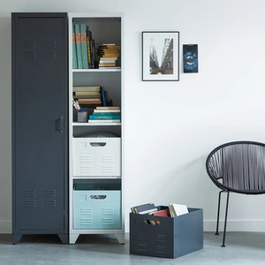 <span class=keywords><strong>Armario</strong></span> Metálico Estilo Americano, Mueble de Almacenamiento con 1 Puerta Metálica, Armarios Americanos para Pasillos, Oficinas y Dormitorios Infantiles - Product Image 4