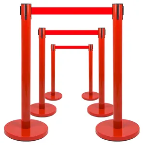 Stainless Steel Portable Retractable Queue Stand Crowd Control Post Stanchion Rope Barrier